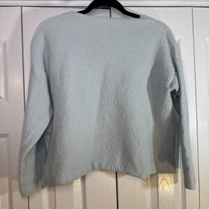 Eileen Fisher Women's Textured Wool Blend Crewneck Sweater  Mint Green Medium